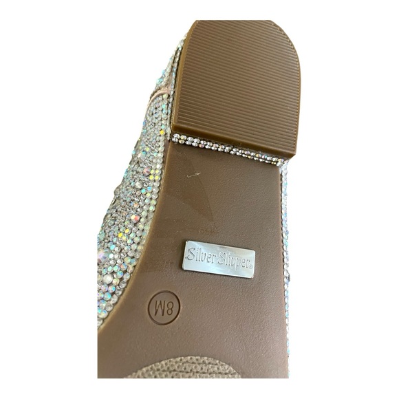 Silver Slipper Beaded Sparkling Flats, Size 8M, NWOT, Sparkling. - Picture 8 of 11